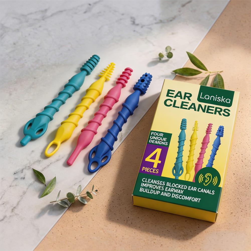 Ear Wax Remover - 4-delige set zachte siliconen oorsmeer verwijderingshulpmiddelen,