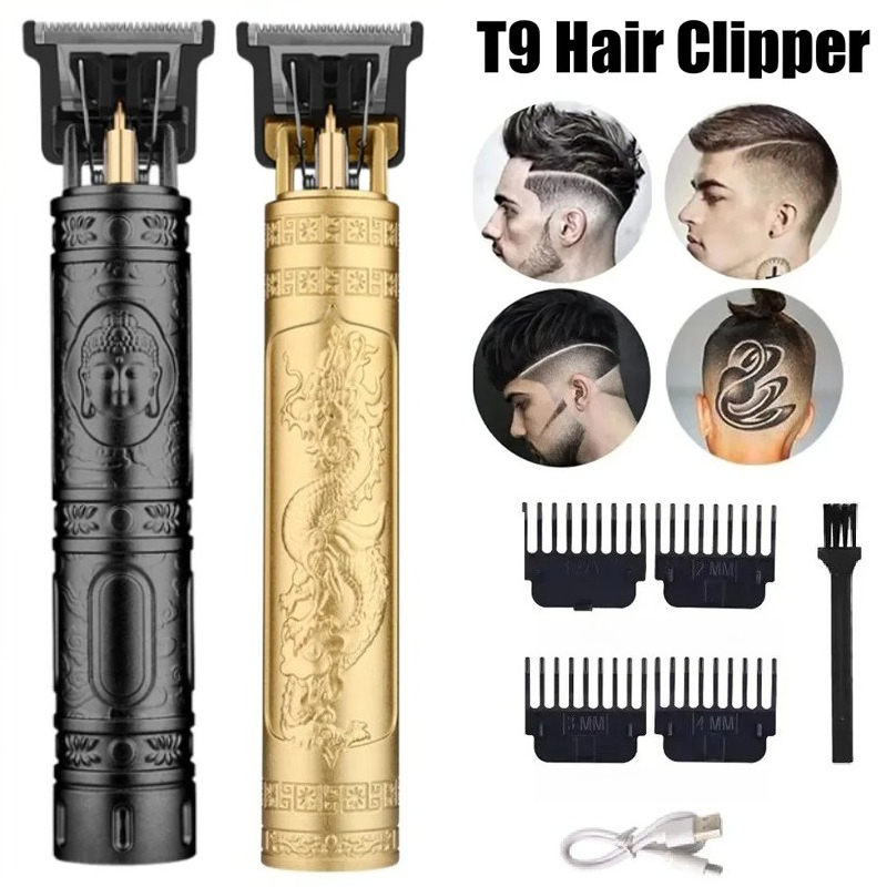 Hair Clipper Professional - T9 Tondeuse met 4 geleidekammen Reinigingsborstel